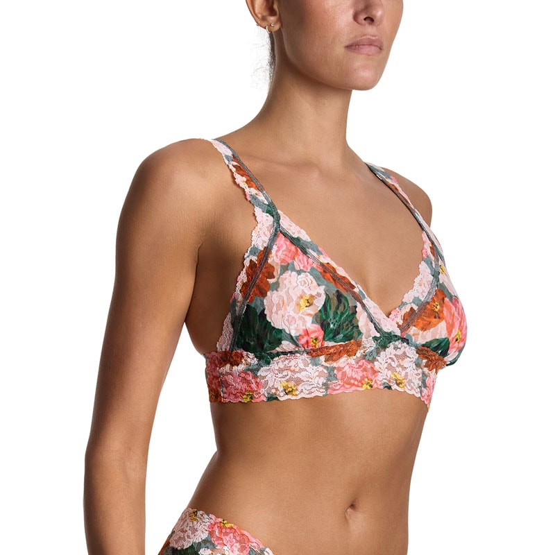 プリンテッド シグニチャー レース クロスオーバー ブラジャー (ペイント ミー ライク)