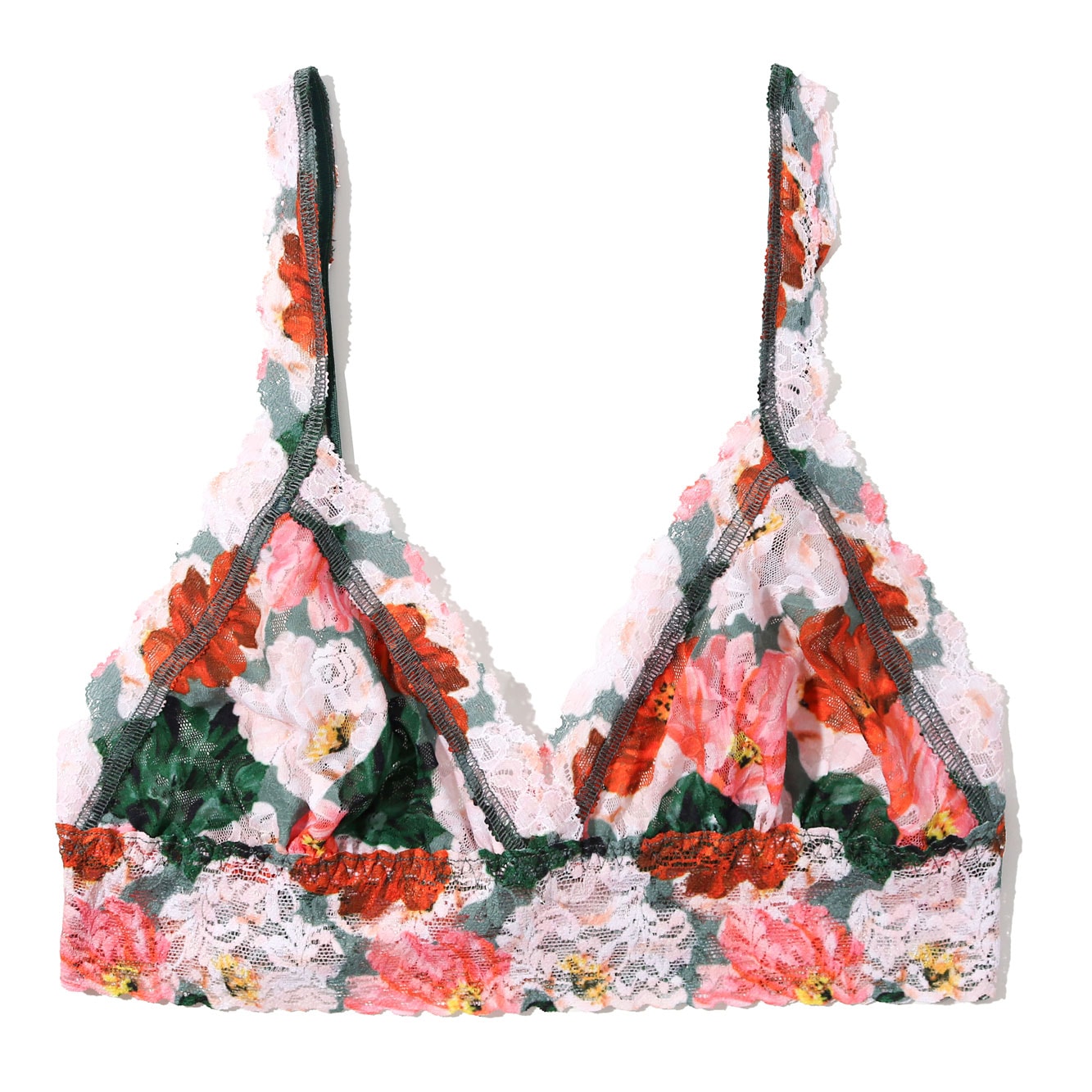 プリンテッド シグニチャー レース クロスオーバー ブラジャー (ペイント ミー ライク)