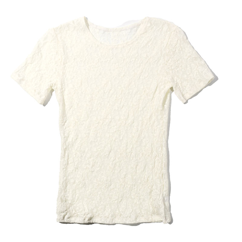 シグニチャー レース ショート スリーブ トップス (マシュマロ)