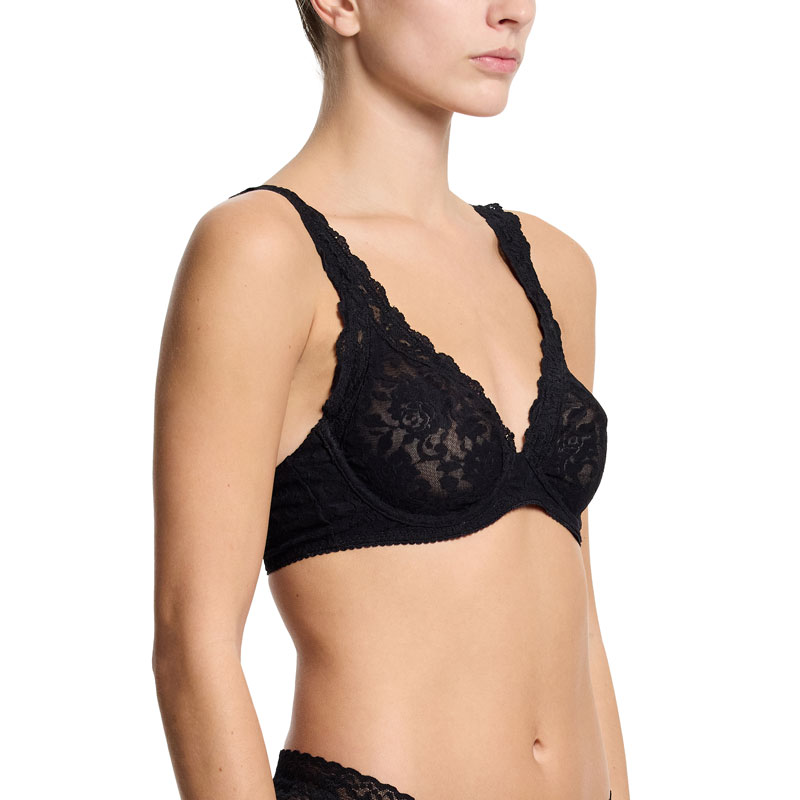 シグニチャー レース アンラインド アンダーワイヤー ブラジャー (ブラック)