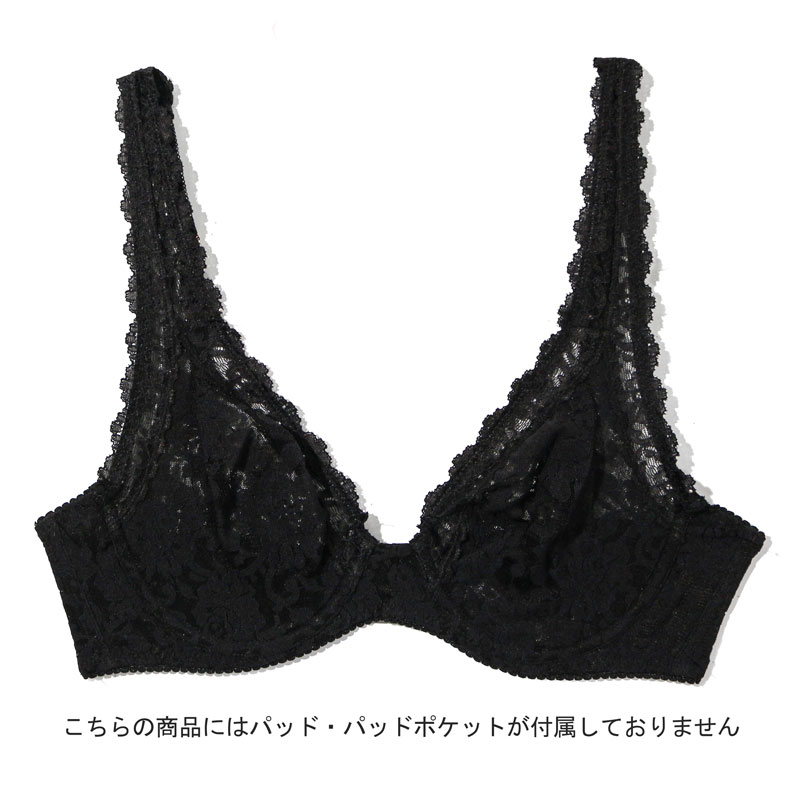 シグニチャー レース アンラインド アンダーワイヤー ブラジャー (ブラック)