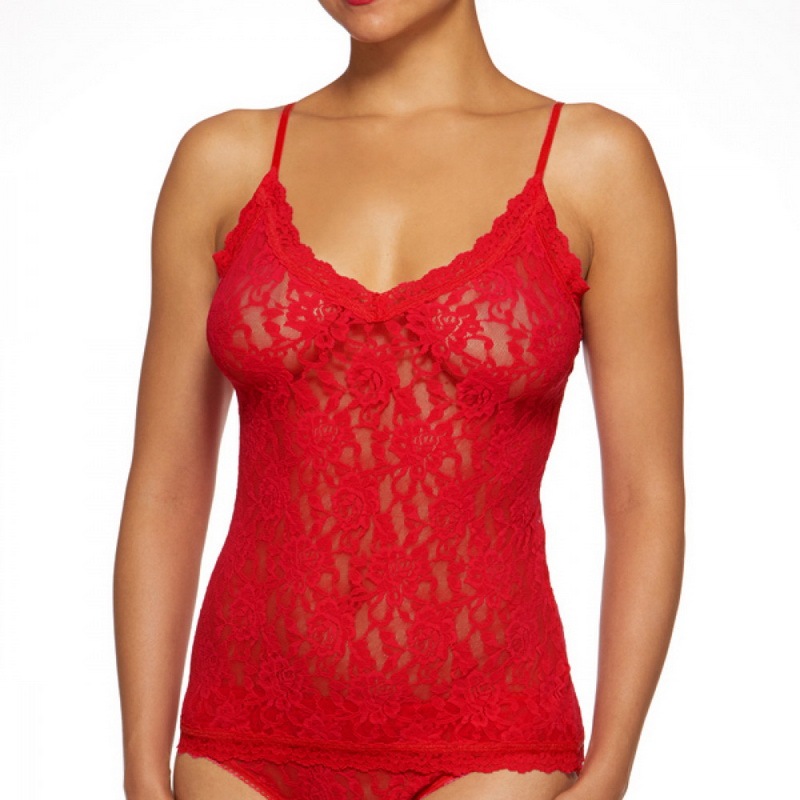 シグニチャー レース Vーフロント キャミソール (レッド)