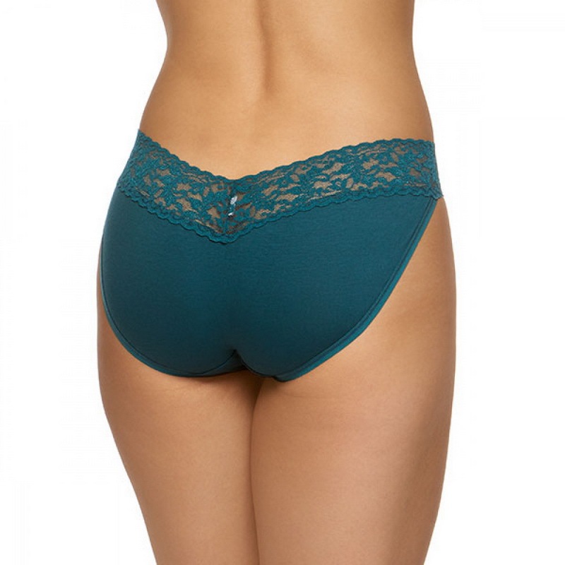 オーガニック コットン Vーキニ ウィズ レース (エヴァーグリーン)