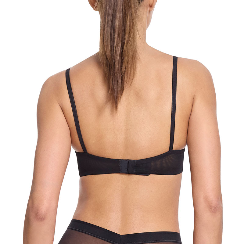 アンラインド メッシュ アンダーワイヤー ブラ (ブラック)