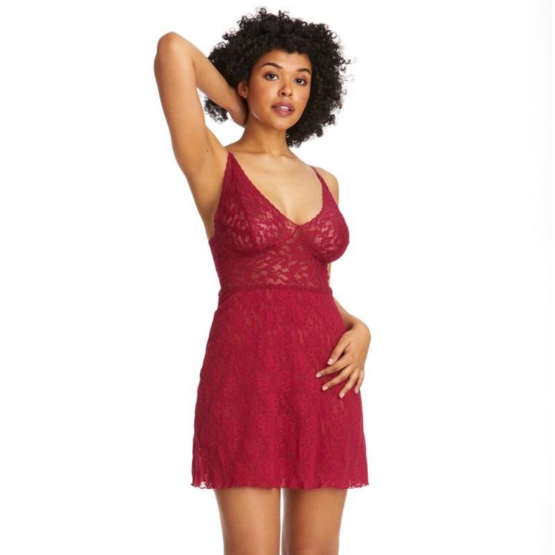 レトロ プランジ シミーズ (クランベリー) | ハンキーパンキー