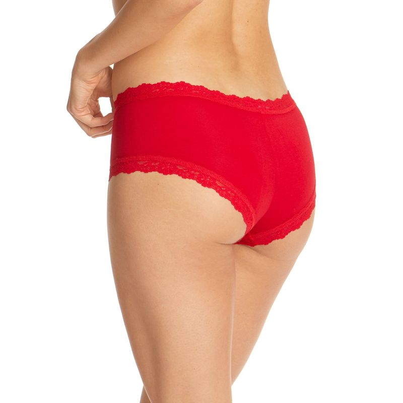 オーガニック コットン ボーイショーツ ウィズ レース (レッド)