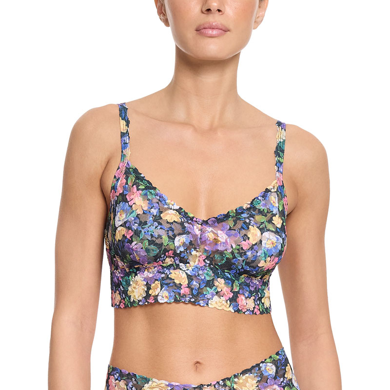 プリンテッド シグニチャー レース Vーネック レトロ ブラジャー (ドリーム ガーデン)