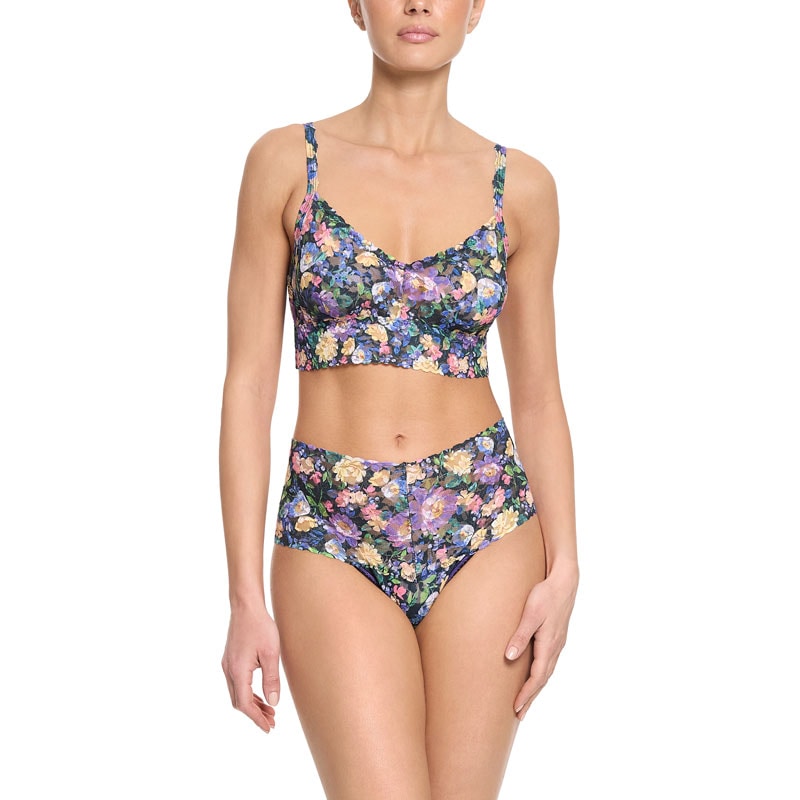 プリンテッド シグニチャー レース Vーネック レトロ ブラジャー (ドリーム ガーデン)