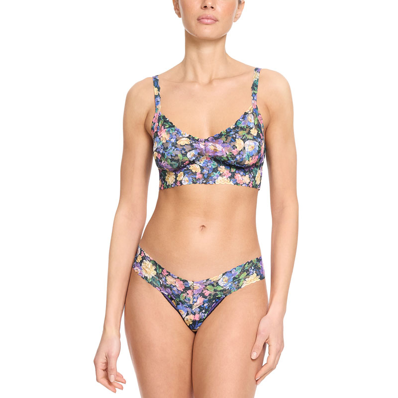 プリンテッド シグニチャー レース Vーネック レトロ ブラジャー (ドリーム ガーデン)