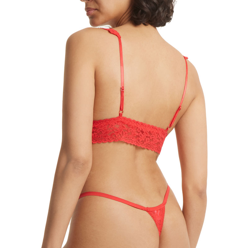 シグニチャー レース パッド クロスオーバー ブラジャー (ディープシーコーラル)
