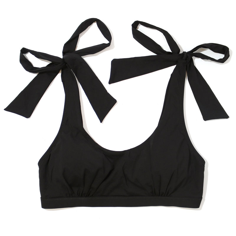 スクープ ネック スイム トップ (ブラック)