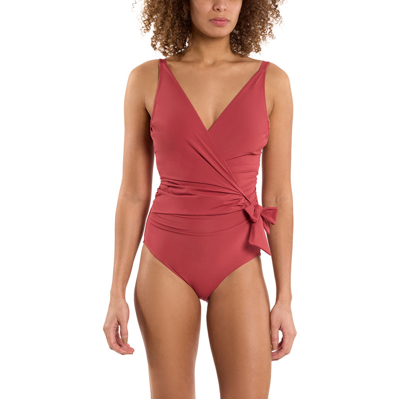 ワイド ストラップ ラップ ワンピース スイム (サンベイクド)