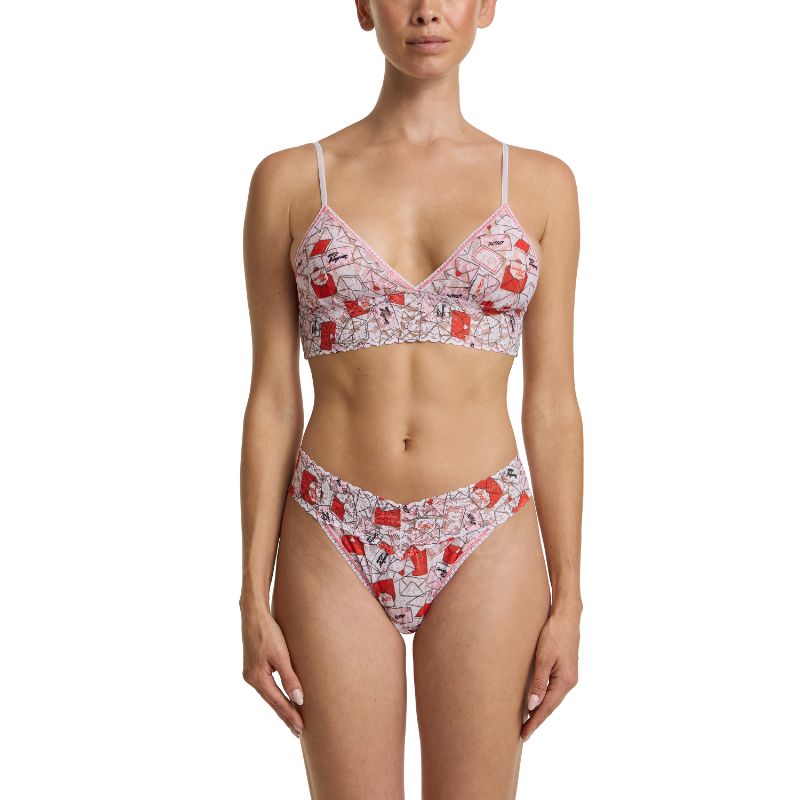 プリンテッド シグニチャー レース パッド ブラジャー (ウィズ ラブ)