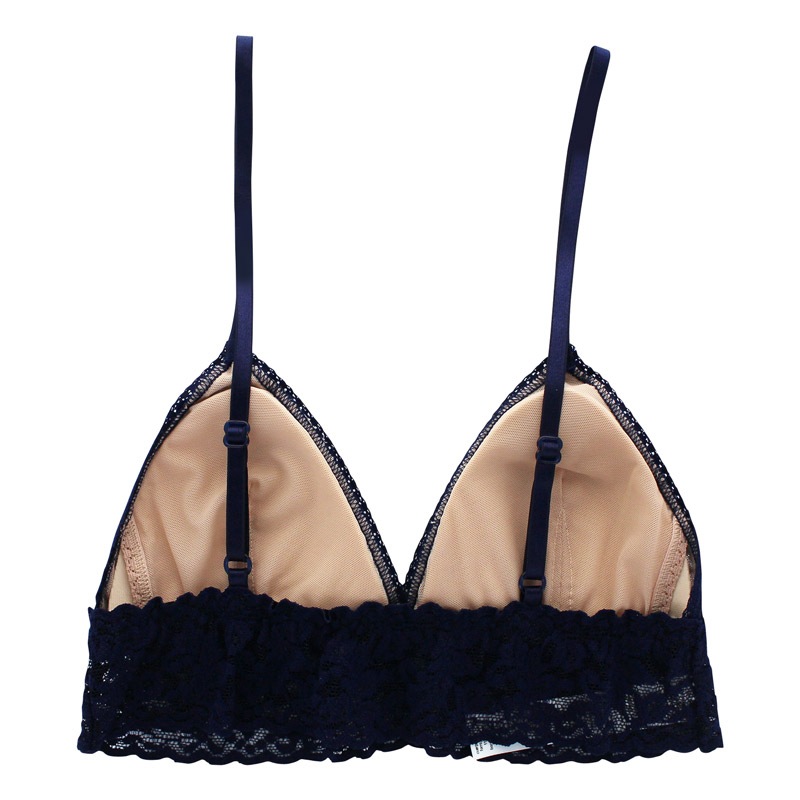 シグニチャー レース パッド ブラジャー (ネイビー)