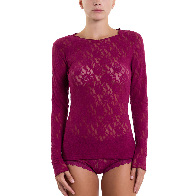 シグニチャー レース ロングスリーブ トップス (シュガー プラム)