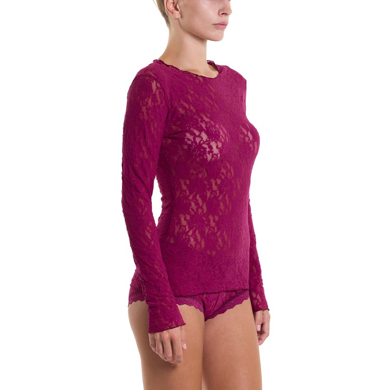 シグニチャー レース ロングスリーブ トップス (シュガー プラム)