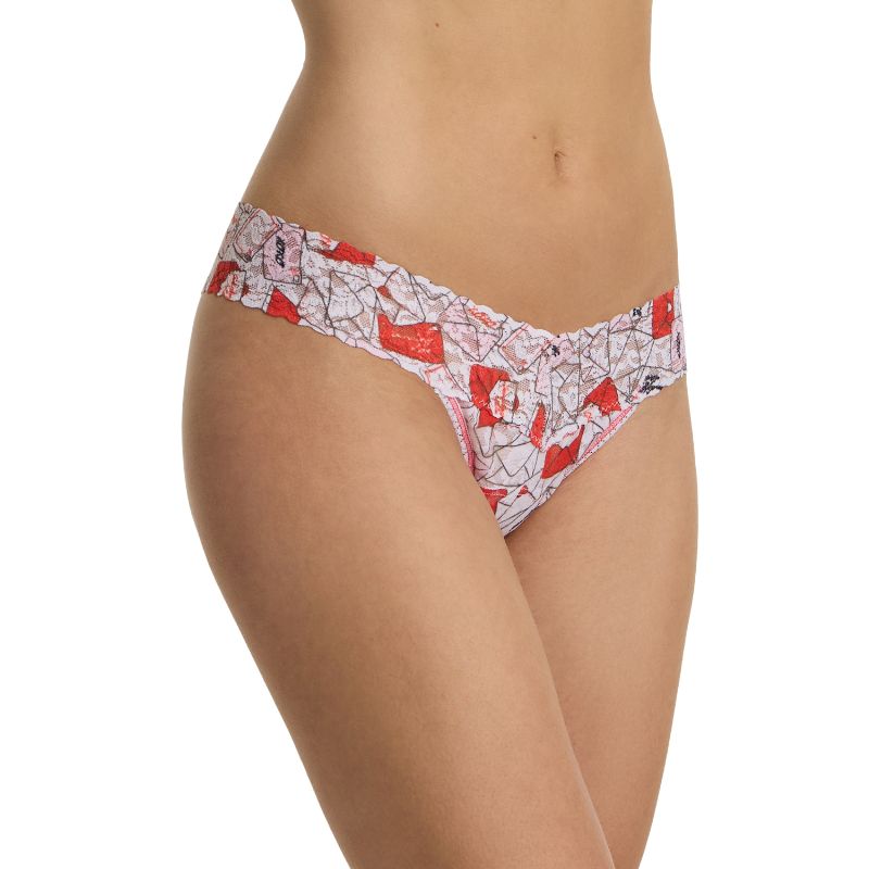プリンテッド シグニチャー レース ロー ライズ タンガ (ウィズ ラブ)