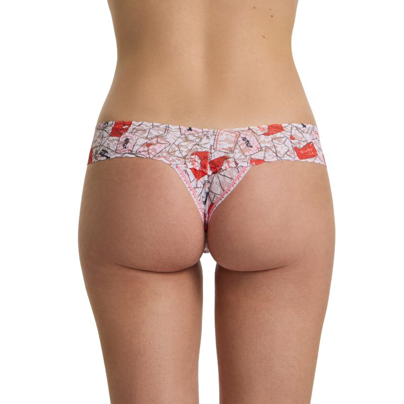 プリンテッド シグニチャー レース ロー ライズ タンガ (ウィズ ラブ)