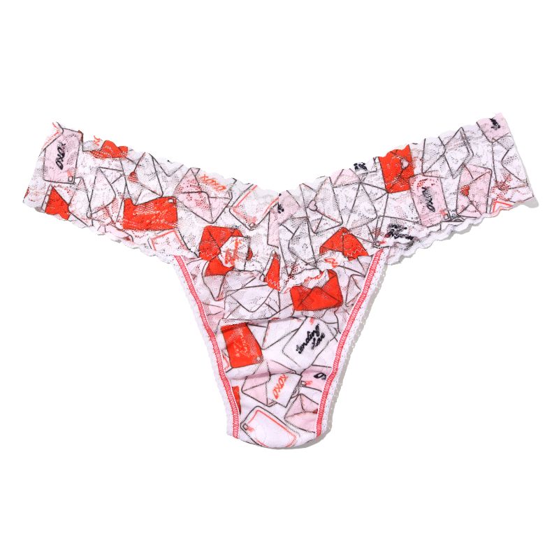 プリンテッド シグニチャー レース ロー ライズ タンガ (ウィズ ラブ)