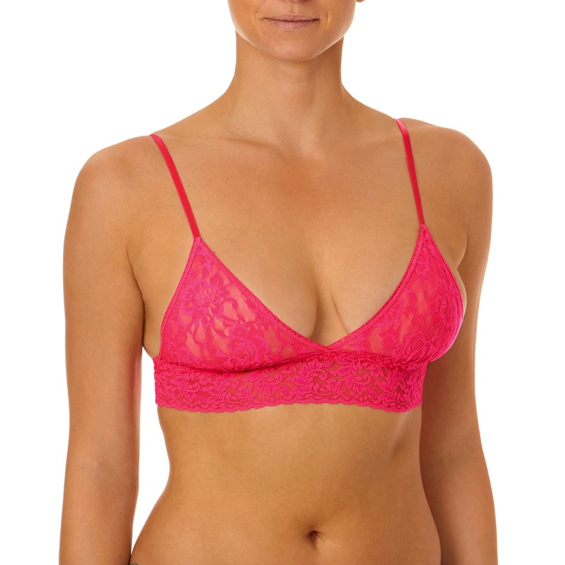 シグニチャー レース パッド ブラジャー (フランボヤントピンク)