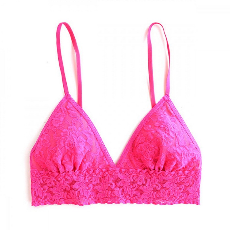 シグニチャー レース パッド ブラジャー (フランボヤントピンク)