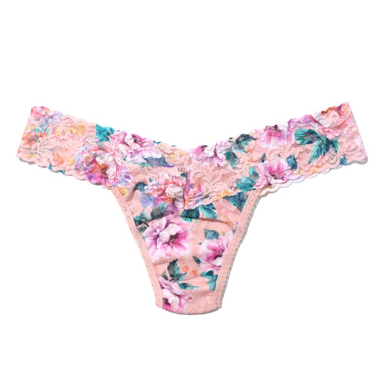 プリンテッド シグニチャー レース ロー ライズ タンガ (バイ マイセルフ フラワーズ)