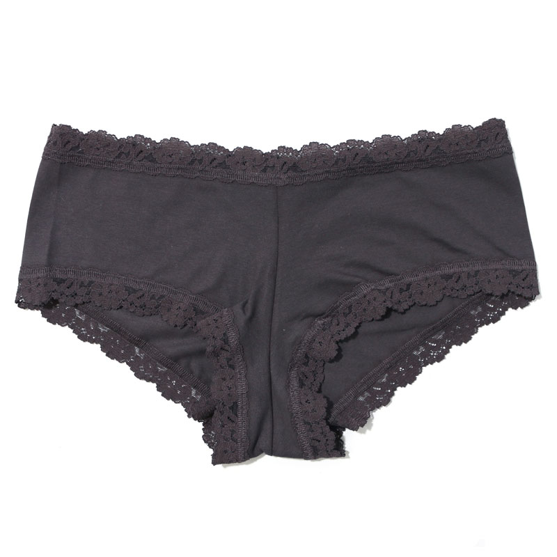 オーガニック コットン ボーイショーツ ウィズ レース (グラナイト)