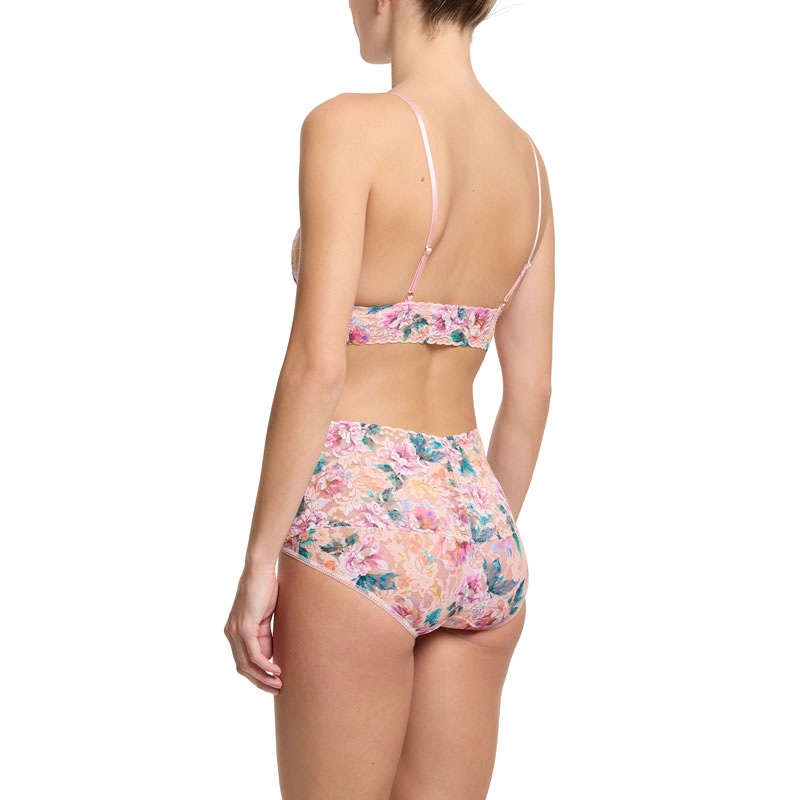 プリンテッド シグニチャー レース パッド ブラジャー (バイ マイセルフ フラワーズ)