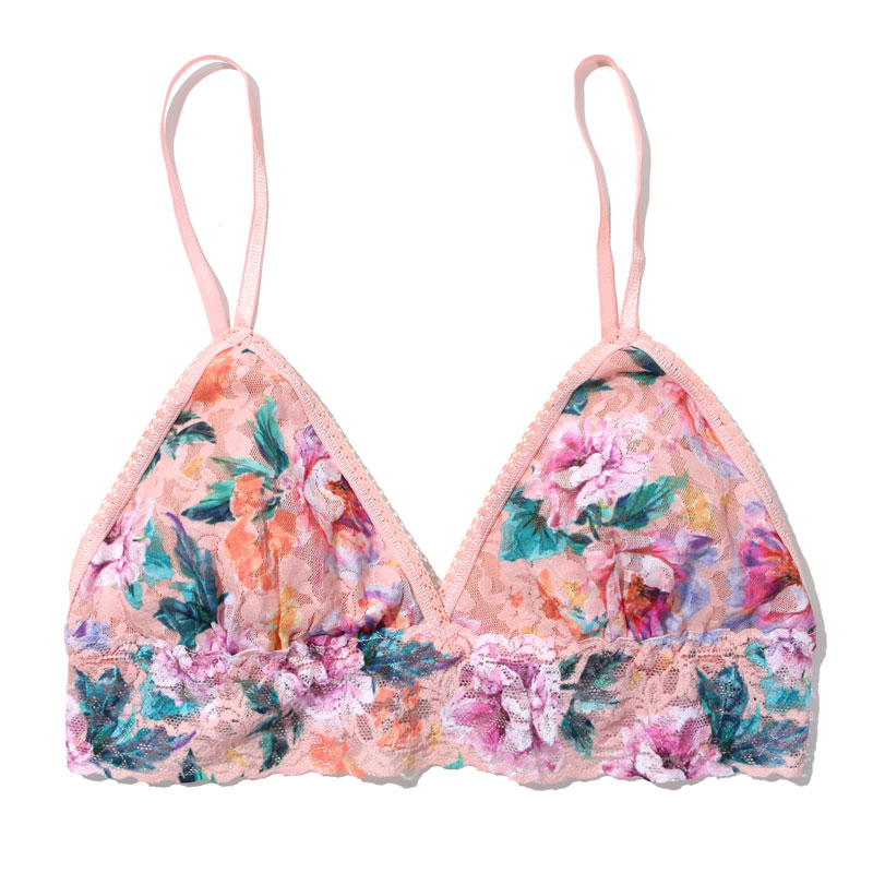 プリンテッド シグニチャー レース パッド ブラジャー (バイ マイセルフ フラワーズ)