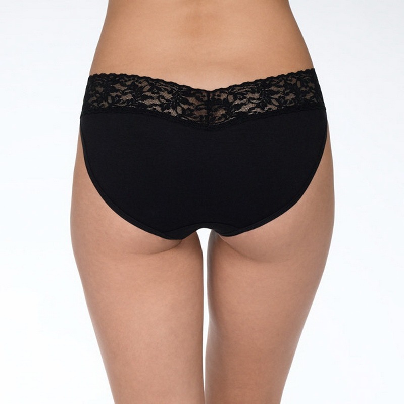 オーガニック コットン Ｖーキニ ウィズ レース (ブラック)