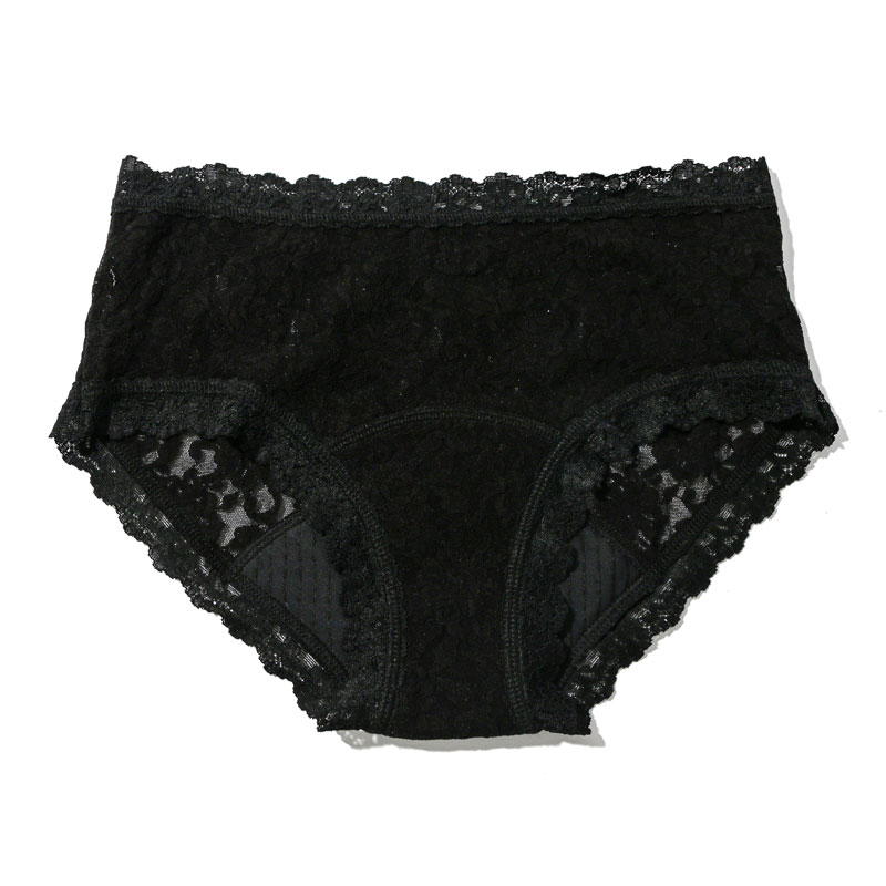 シグニチャー レース リークプルーフ ボーイショーツ (ブラック)