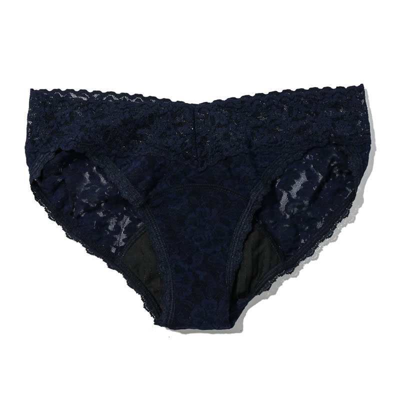 シグニチャー レース リークプルーフ Ｖーキニ (ネイビー)