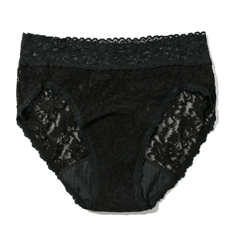 シグニチャー レース リークプルーフ フレンチ ブリーフ (ブラック)