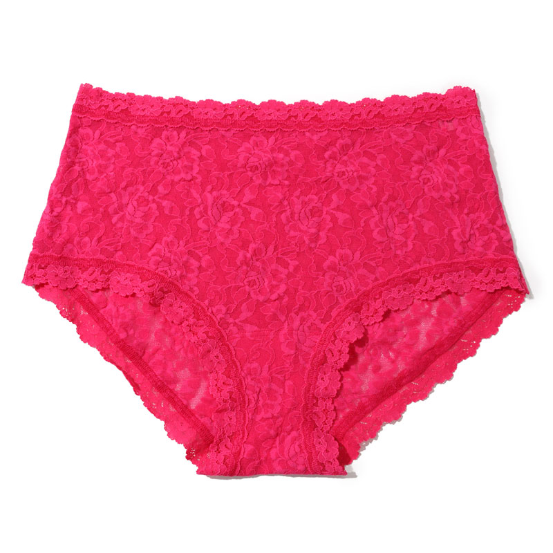 シグニチャー レース ハイ ライズ ボーイショーツ (モーニング グローリー ピンク)