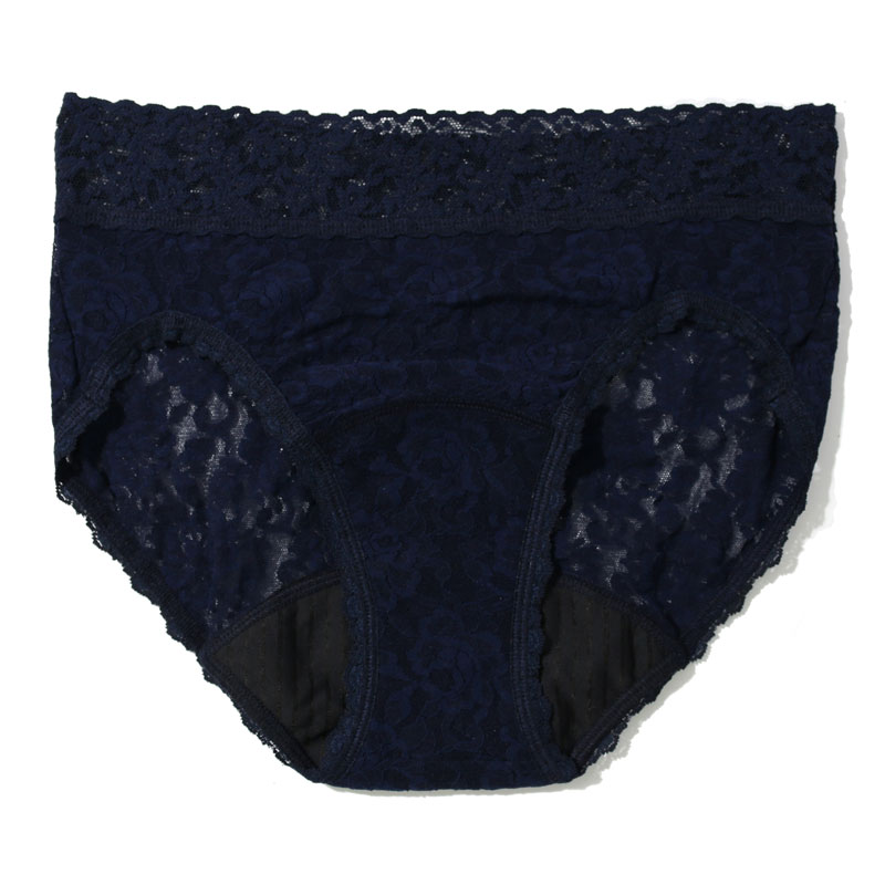シグニチャー レース リークプルーフ フレンチ ブリーフ (ネイビー)