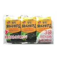 【光天のり】光天わさび味付海苔 8切6枚x3袋