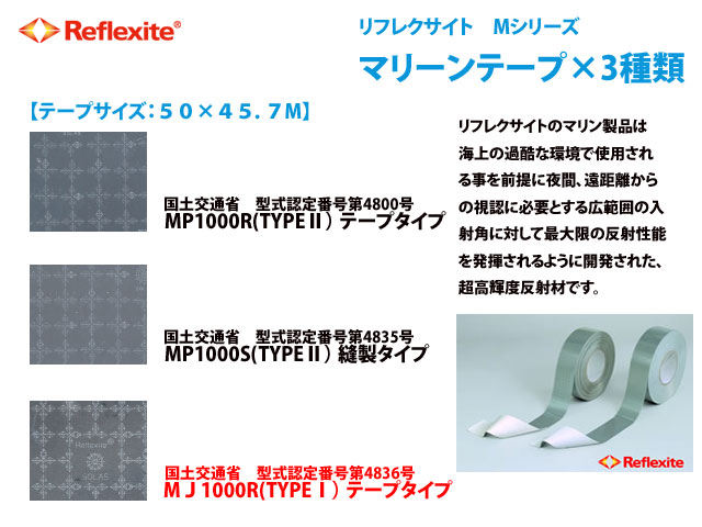 オラフォル オラライト ( 旧 リフレクサイト )　マリン用再帰反射材 MJ1000R TypeⅠ テープタイプ 救命器具一般用