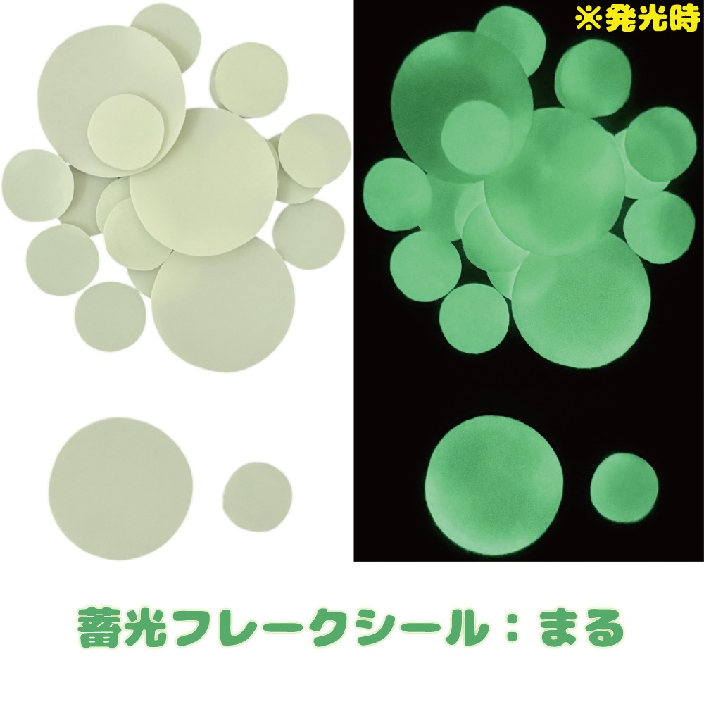 【数量限定！B級品】プリズムレンズ反射キーホルダー 丸形 クリア＋蓄光シールセット