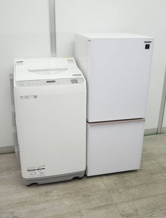 シャープ製/19年式22年式/137L,5.5kg/中古家電2点セット シャープ製/19年式22年式/137L,5.5kg/中古家電2点セット | 家電セット