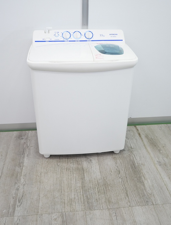 【ま】日立 二層式 洗濯機 PS-55AS2 2021年製 naco_ps55as2w