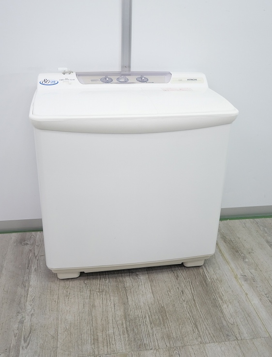 HITACHI 日立 二槽式洗濯機 8kg ホワイト PS-80S形　※最終値 洗濯機・衣類乾燥機：日立の家電品