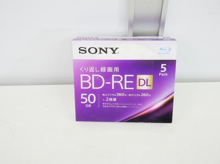 未使用品】SONY製/ブルーレイディスク/BD-RE/50GB/5枚パック 未使用品】SONY製/ブルーレイディスク/BD-RE/50GB/5枚パック