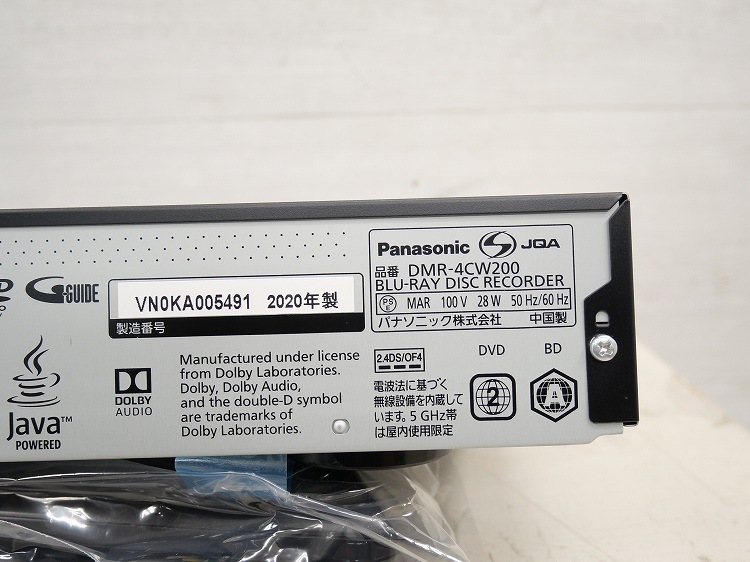 Panasonic��/2020ǯ��/4K�֥롼�쥤�ǥ������쥳������/DMR-4CW200