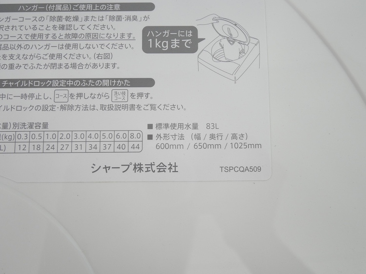 ���㡼����/2022ǯ��/8kg/�ŵ��������絡/ES-TX8FKS