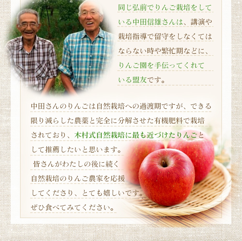 数量限定・受付再開【在庫限り】太陽のりんご 【5kg】 木村秋則さん