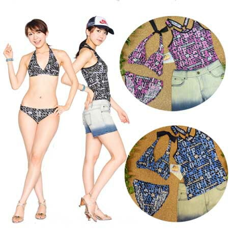 水着 レディース 送料無料 ホルターネックビキニ4点 7S/9M/11L f039