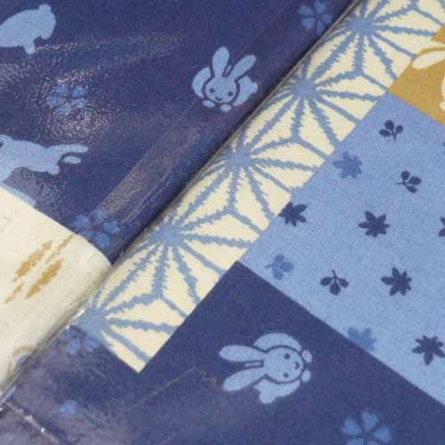 こたつ布団カバー 長方形 220×220cm用 215×215cm 和柄ブルー こたつ