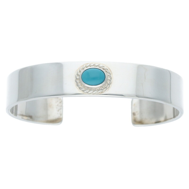 銀縄ターコイズ付き平打ちブレス S 【取扱：原宿シルバー店】 | すべて