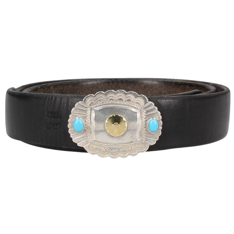 固定式金メタル付きバックルベルト ※穴追加あり 【取扱：原宿シルバー