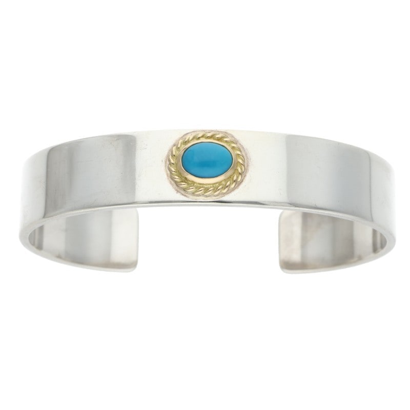 ゴローズ金縄ターコイズブレス（S） 金縄ターコイズ付き平打ちブレス S【取扱：原宿シルバー店】 | すべて